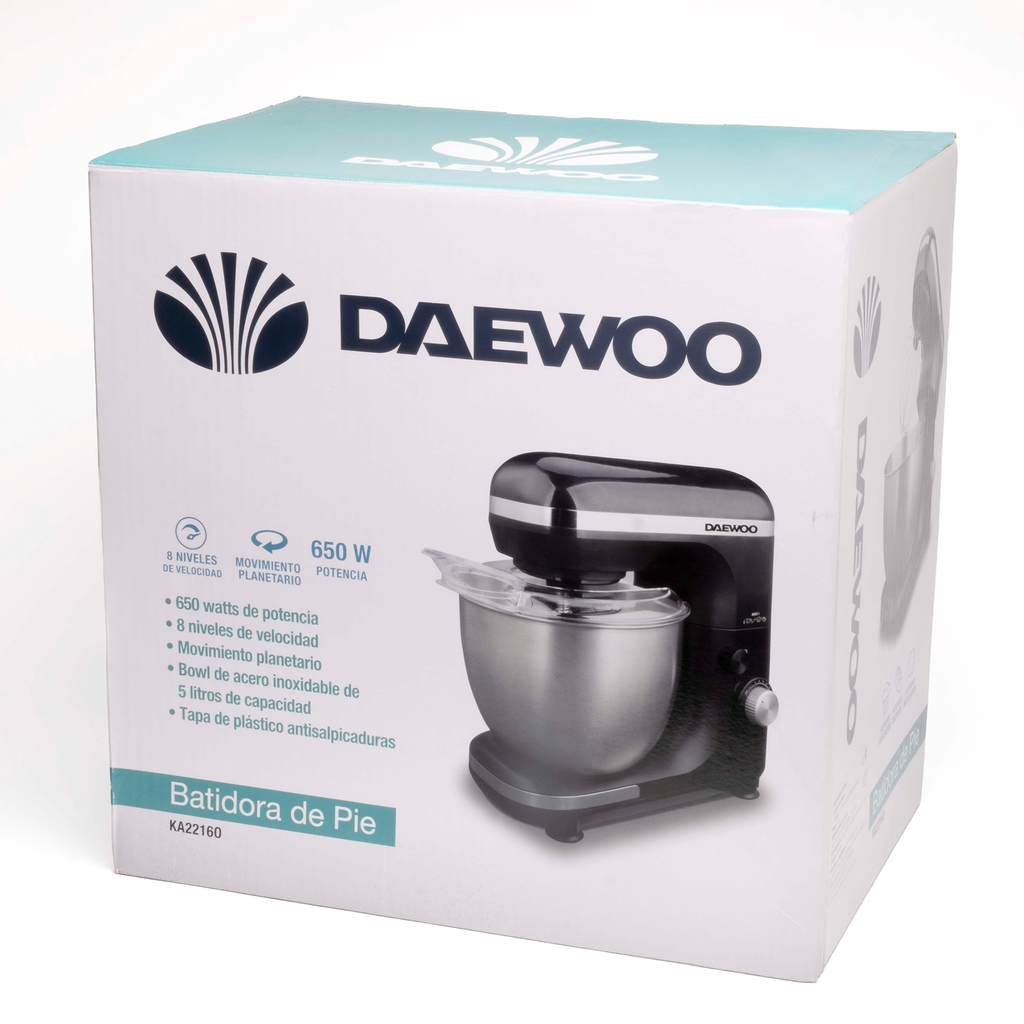Batidora Planetaria Daewoo KA2216G Negro 650W Bowl 5L - Imagen 4