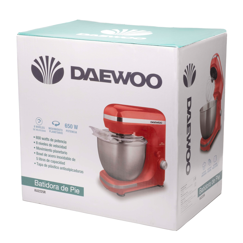 Batidora Planetaria Daewoo KA2216G Roja 650W Bowl 5L - Imagen 4