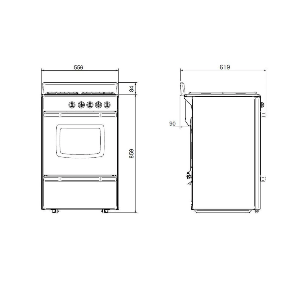 Cocina A Gas Longvie 13331xf 56cm Acero Inox Luz/encendido - Imagen 8