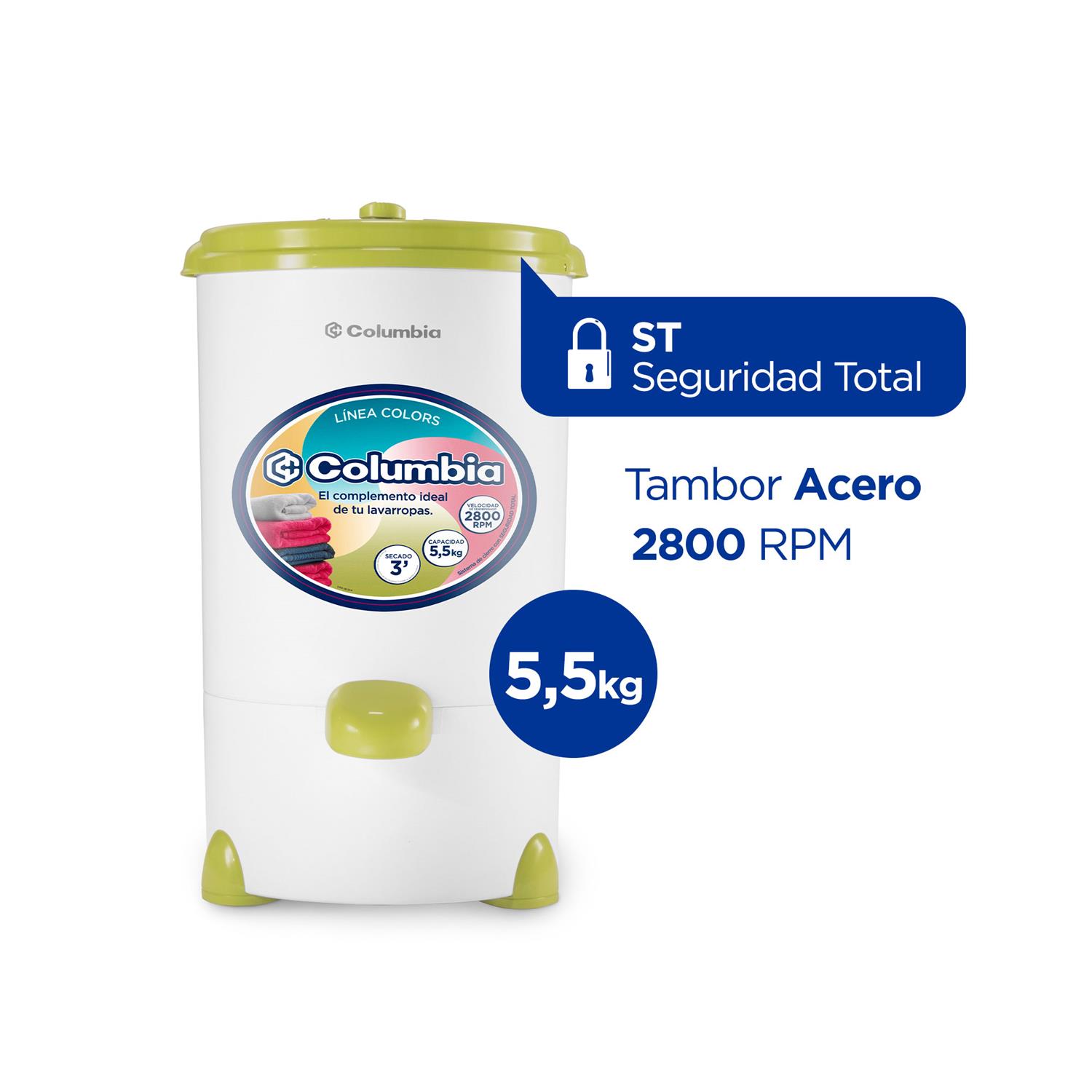 Secarropas Columbia Por Centrífugo HTS5504 5,5 kg Verde Oliva