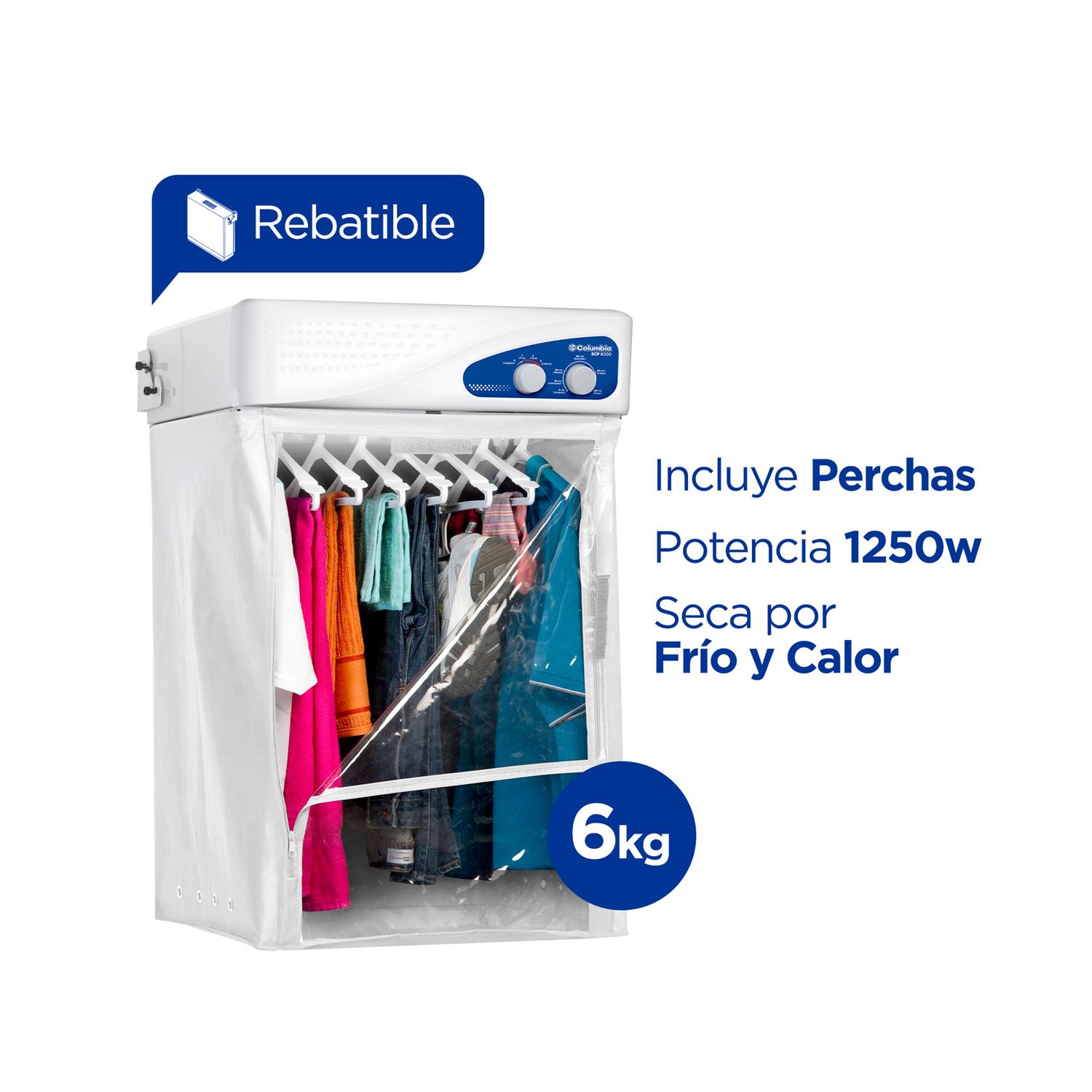 Secarropas Columbia por calor de pared rebatible SCP 6000
