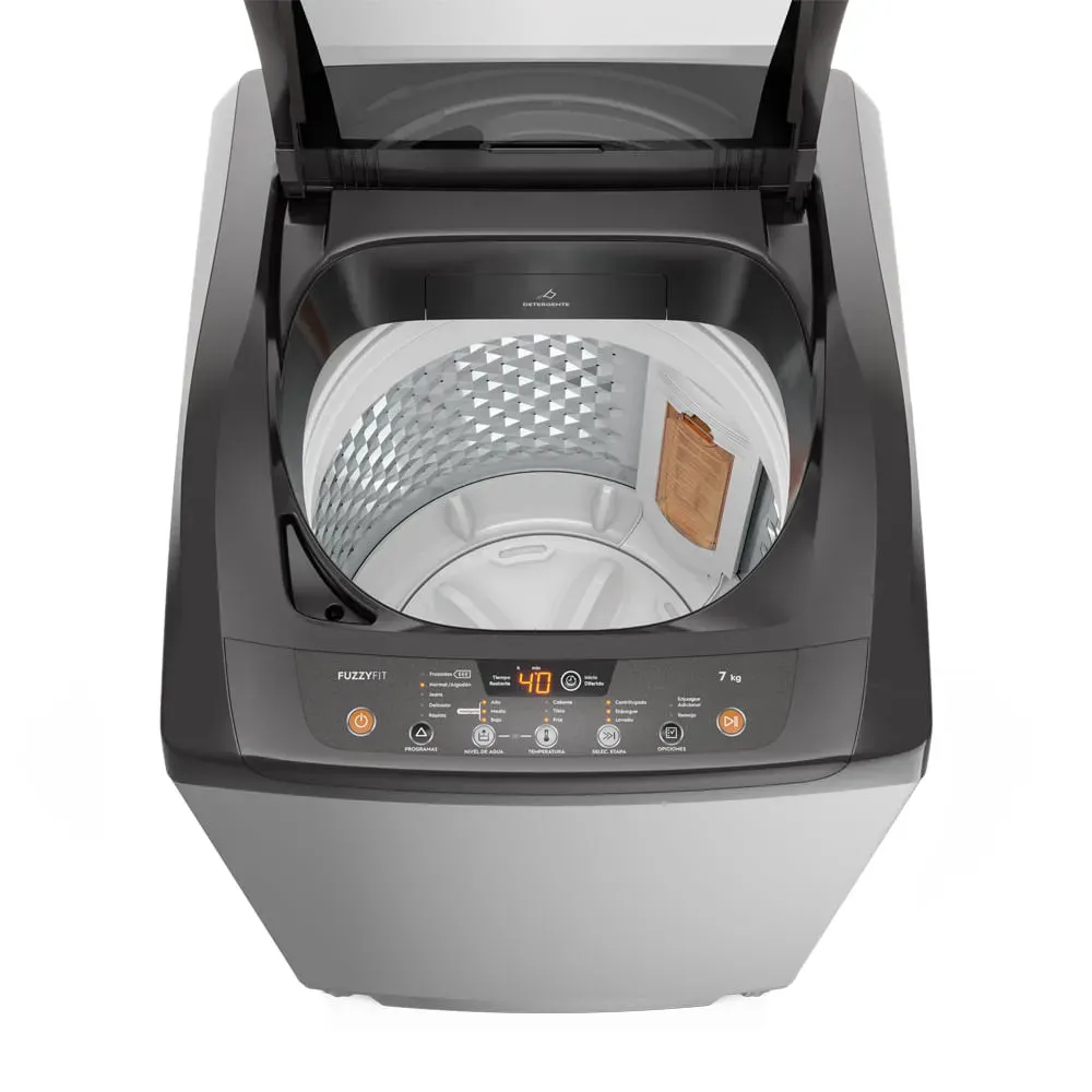Lavarropas Carga Superior Gafa FuzzyFit 7kg Gris Plata - Imagen 4