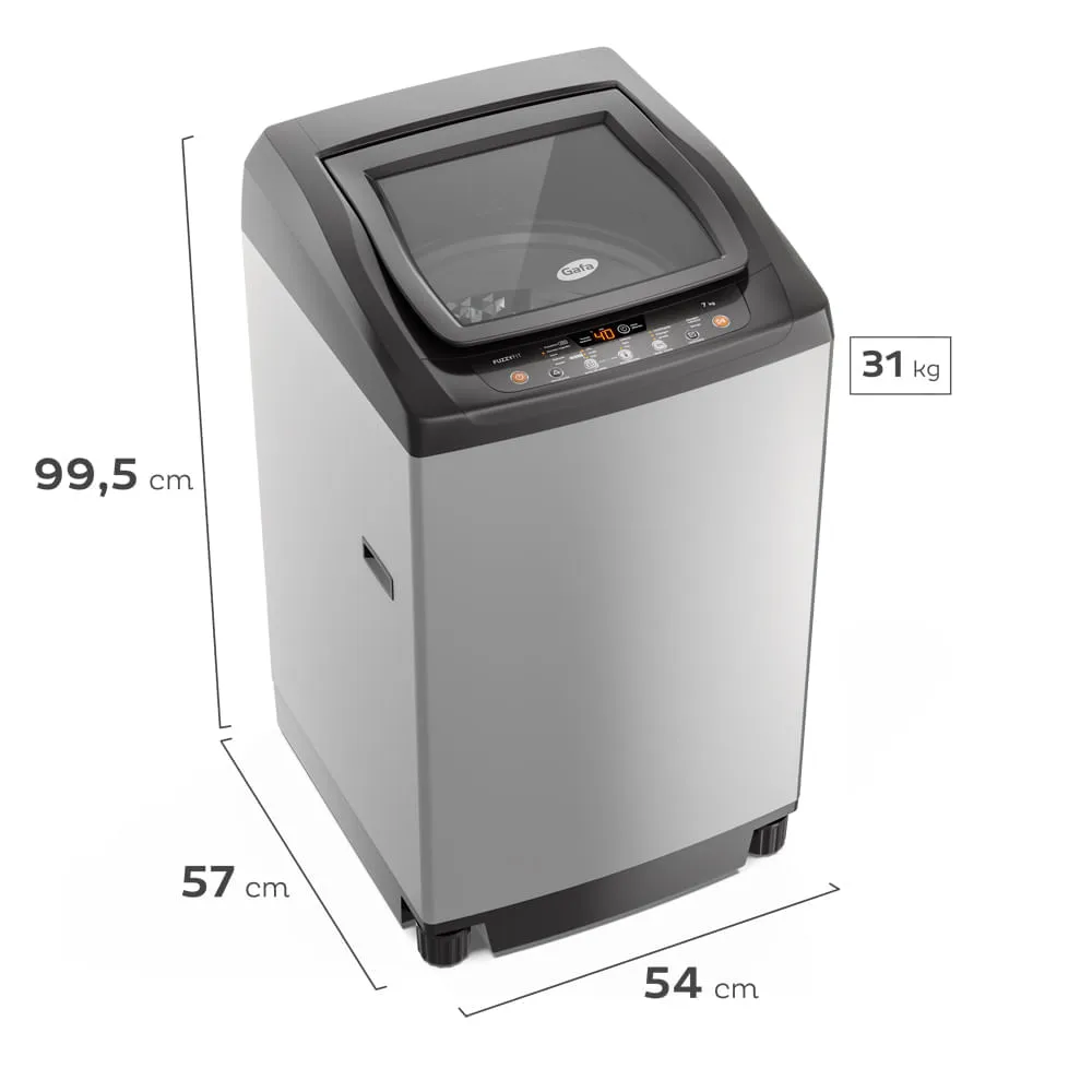 Lavarropas Carga Superior Gafa FuzzyFit 7kg Gris Plata - Imagen 5