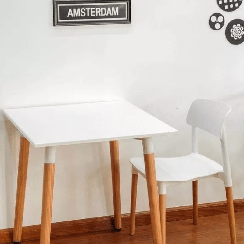 Mesa Unican Eames Cuadrada 70cm Madera Tapa Blanco - Imagen 3