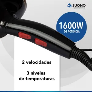 Secador De Pelo Suono Acc0066 1600w Frío/calor Negro - Imagen 4