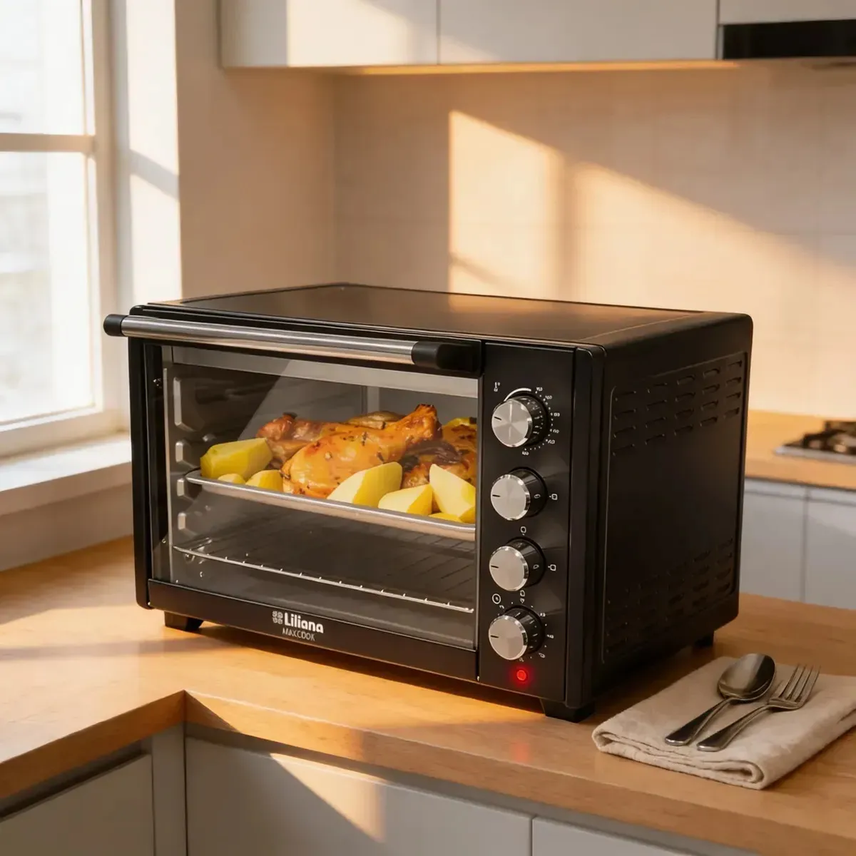 Horno Electrico Liliana Maxcook 60L AO600 Conveccion 2400W Negro - Imagen 4