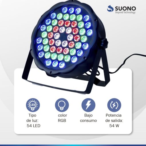 Luz Led Suono 36 Led Alta Luminosidad Audioritmico Rgbw