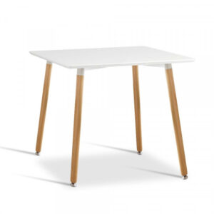 Mesa Unican Eames Cuadrada 70cm Madera Tapa Blanco