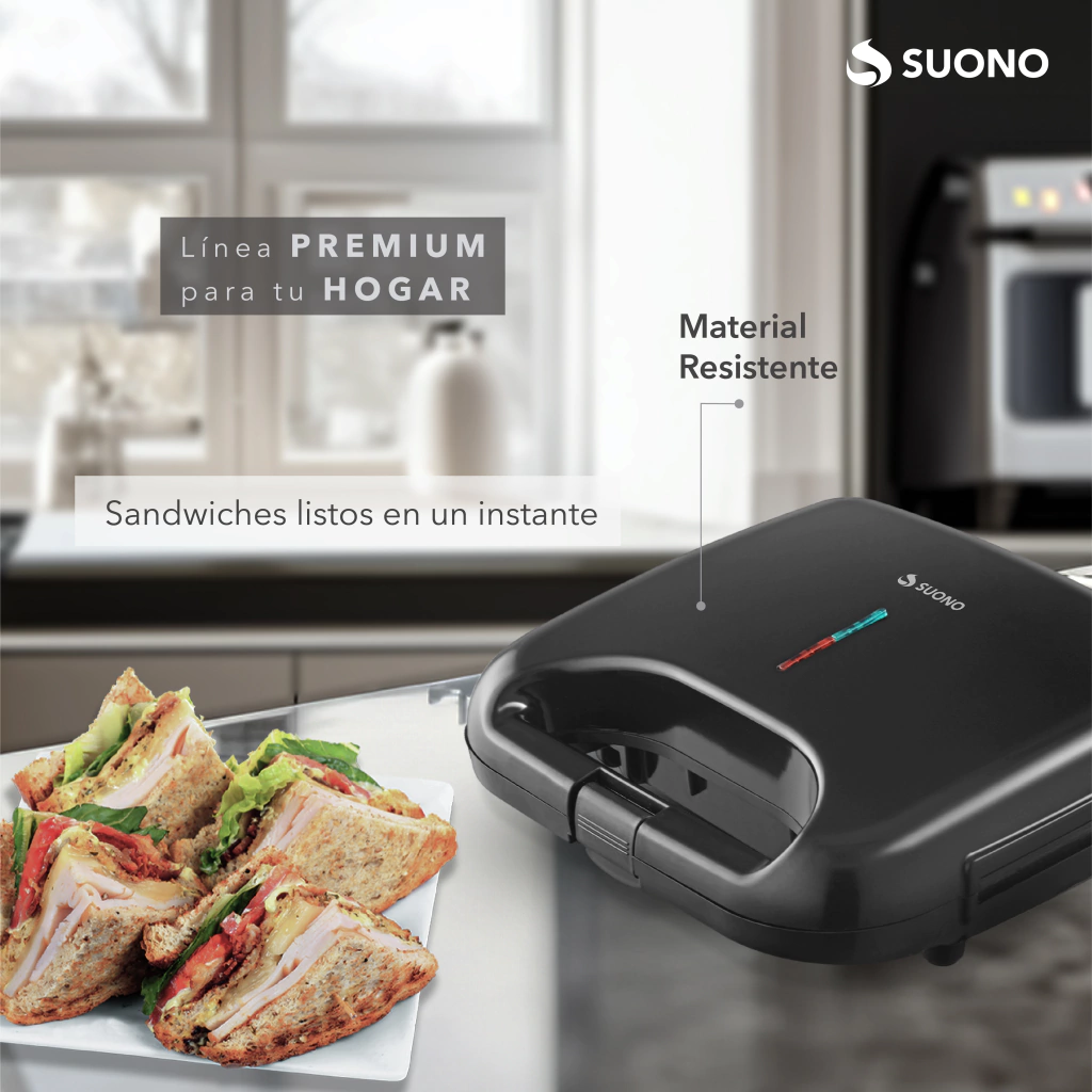 Sandwichera Eléctrica Suono Hog0225neg 750w Antiadherente - Imagen 6