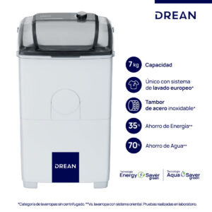 Lavarropas Semiautomatico Drean Ltdr87sb0 8kg Carga Superior