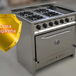 Cocina Industrial Gastroequip 90cm 4 Hornallas Bifera Acero